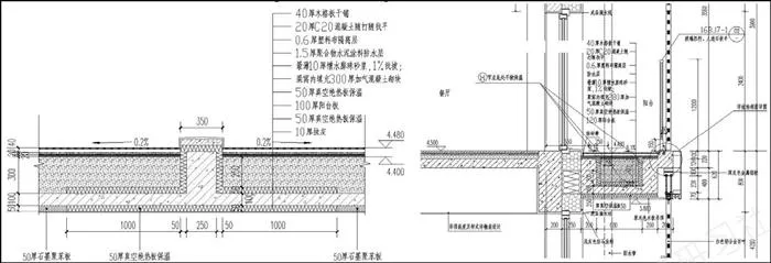 阳台挑梁处保温节点   阳台楼板保温节点