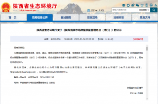 《陕西省碳市场数据质量管理办法（试行）》公示