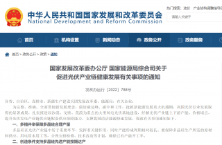 国家发改委、国家能源局联合发布《促进光伏产业链健康发展有关事项的通知》
